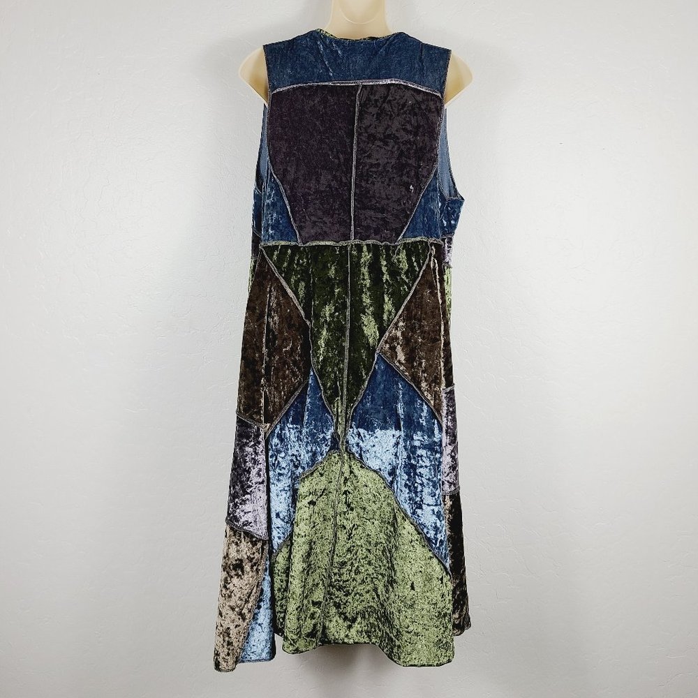 Dor Dor Couture Velvet Colorblock Duster Vest - Picture 3 of 6